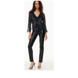 Aritzia Wilfred Free S Daria Faux Leather Tall High Waisted Skin Tight Pants